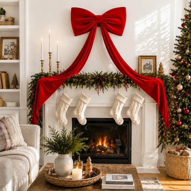 Red Christmas bow thumbnail 5
