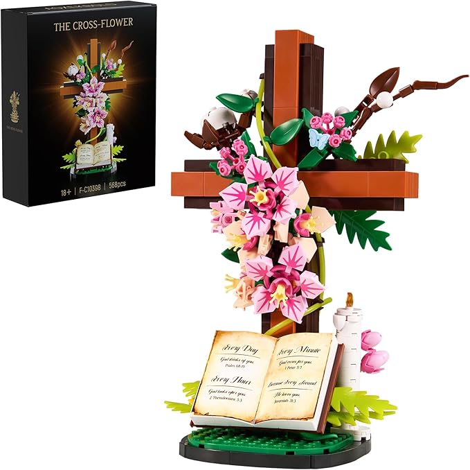 Jesus cross flower building set packaging and details thumbnail