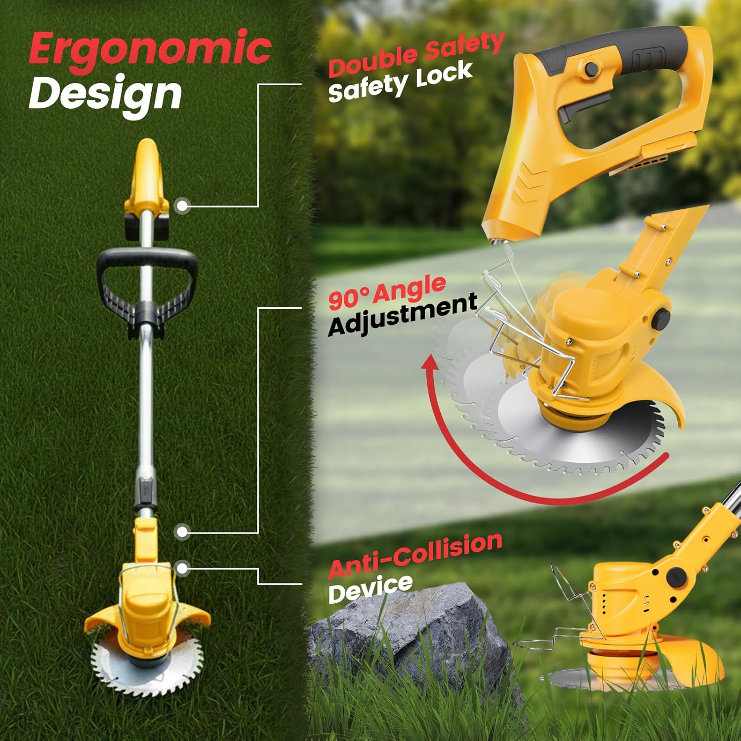 Full tool shown with the ergonomic D-handle, telescoping shaft and 90 degree adjustable head