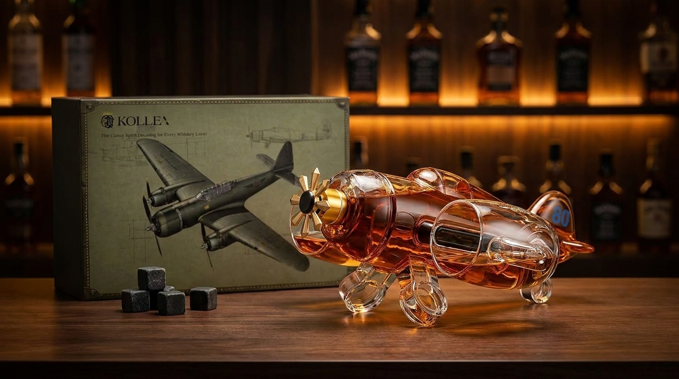 Decanter styled on a home bar