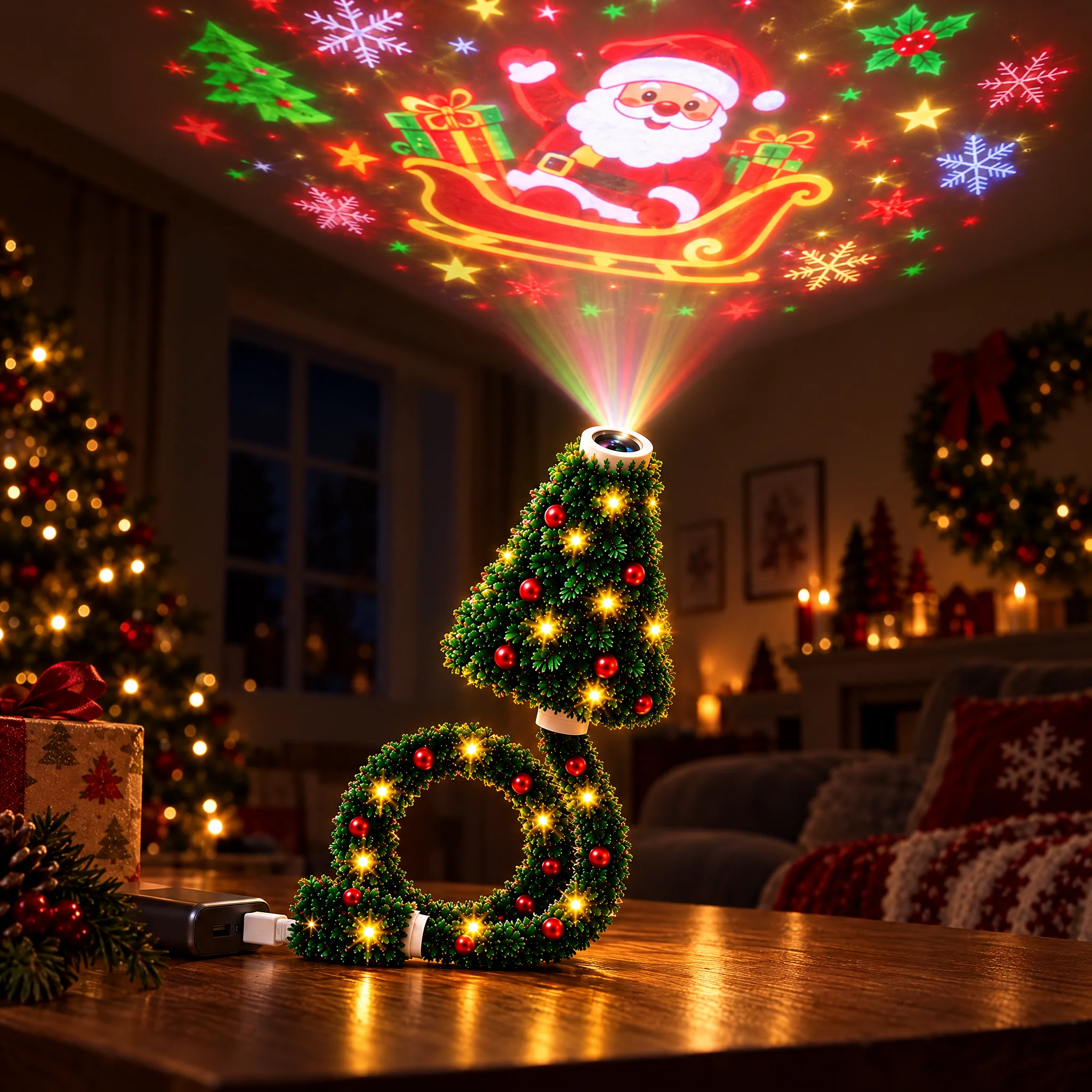 Santa projection scene