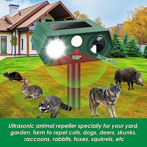 Green ultrasonic animal repellent device