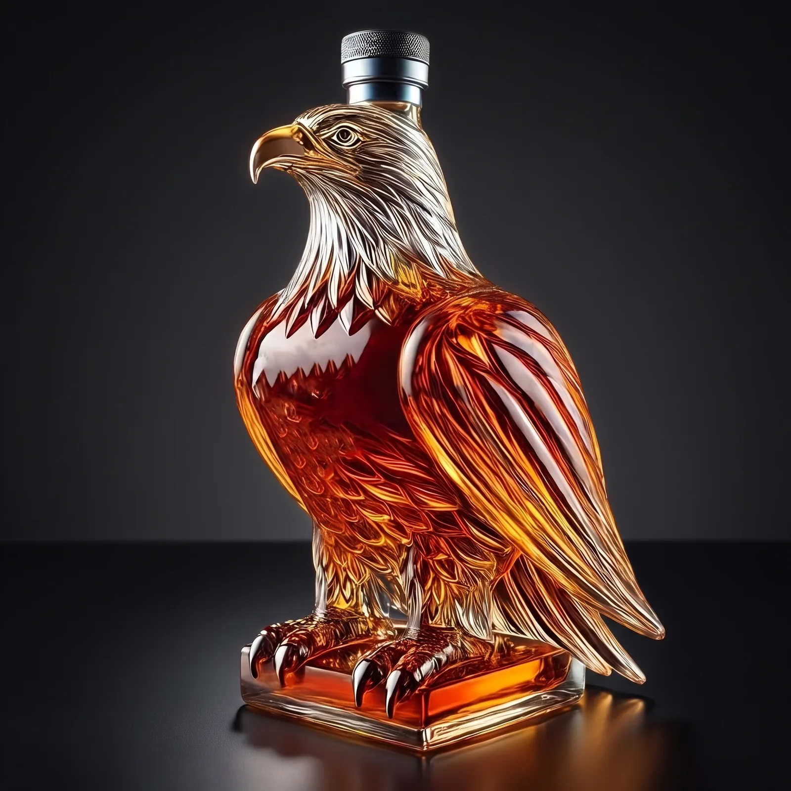 Hand-Blown Eagle Whiskey Decanter