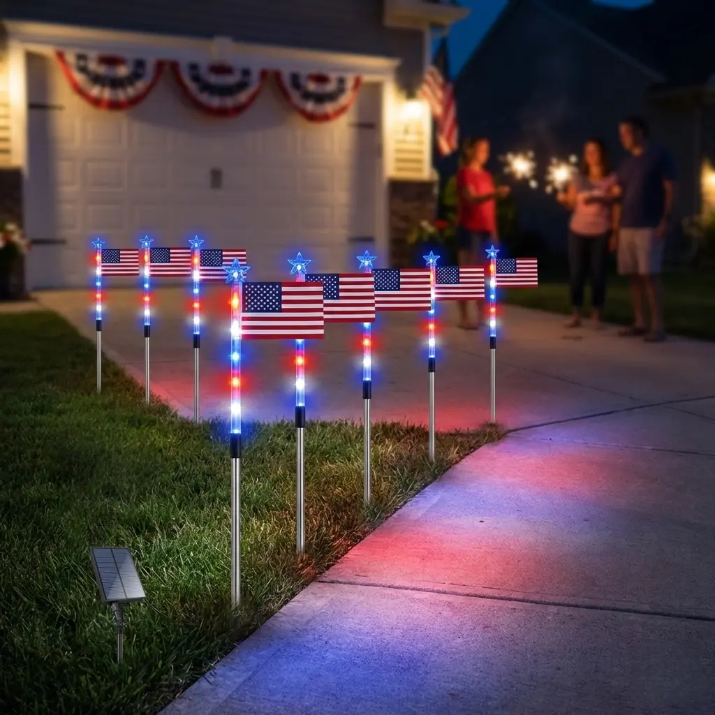 Close-up of the flag light design