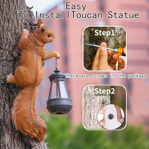 Solar squirrel sculpture front view