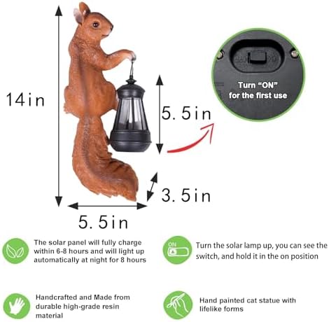 Solar squirrel attached to a tree
