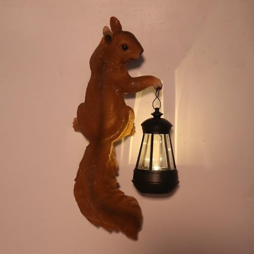 Garden squirrel lantern side view