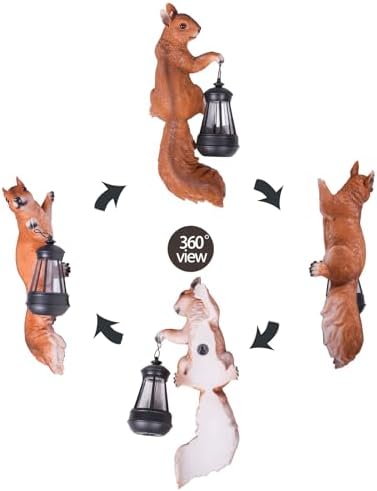 Outdoor resin squirrel decor close detail