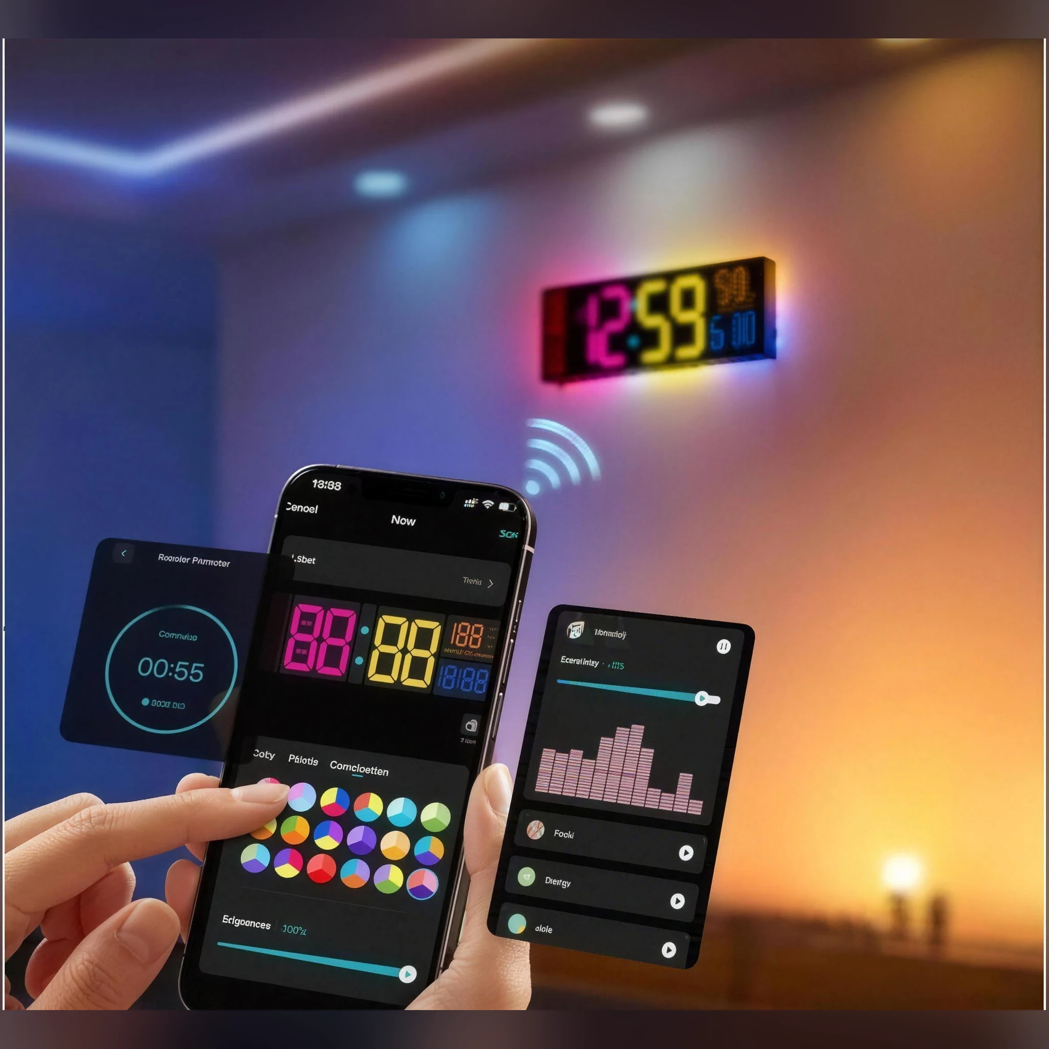 Setting the clock colour and timers from the EasyEra phone app