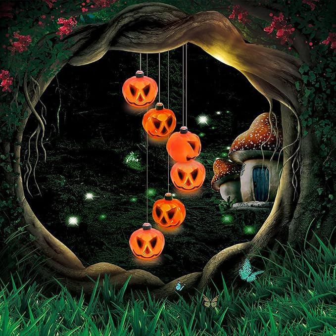 Solar pumpkin chime outdoor decoration