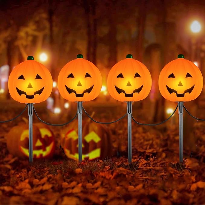 Pumpkin solar lights view 1
