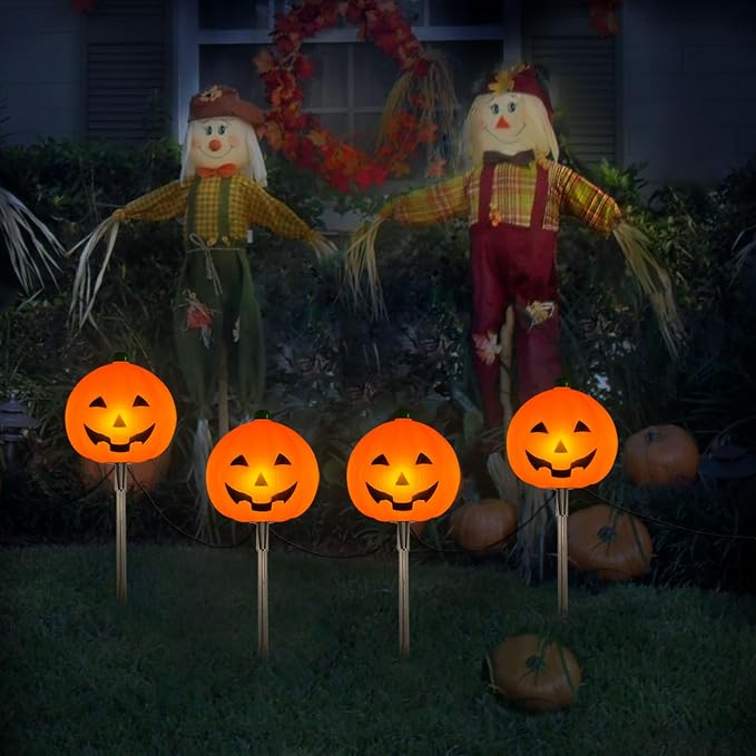 Pumpkin solar lights view 2