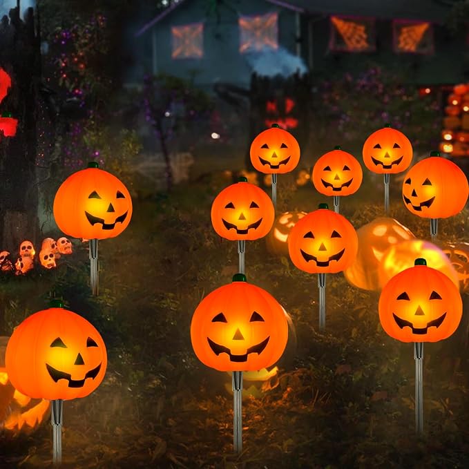 Pumpkin solar lights view 3
