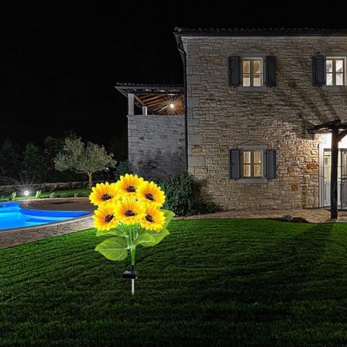 Sunflower lights in garden