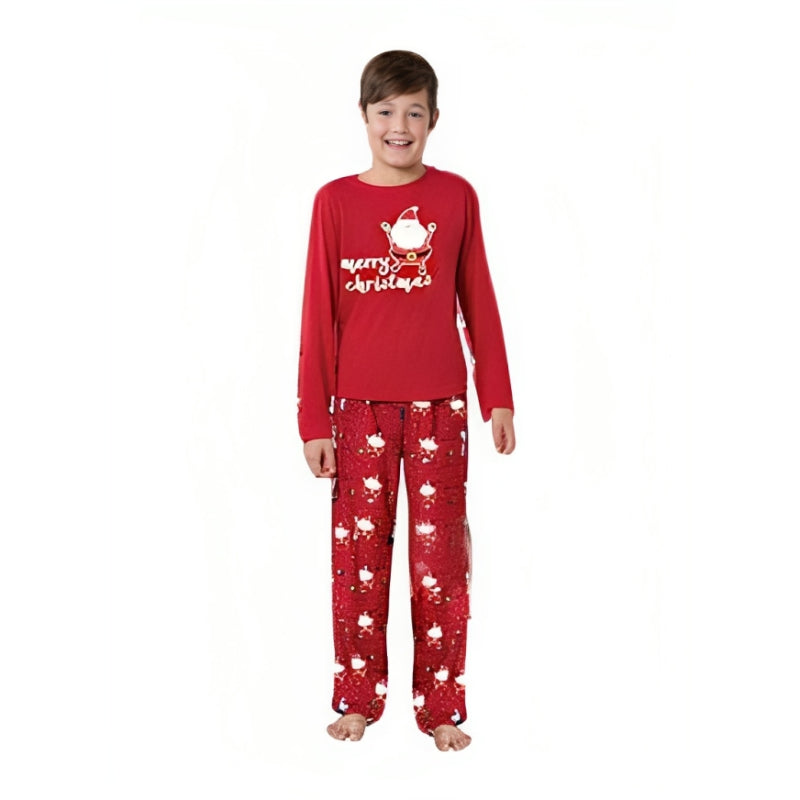 Matching Christmas pajamas front view