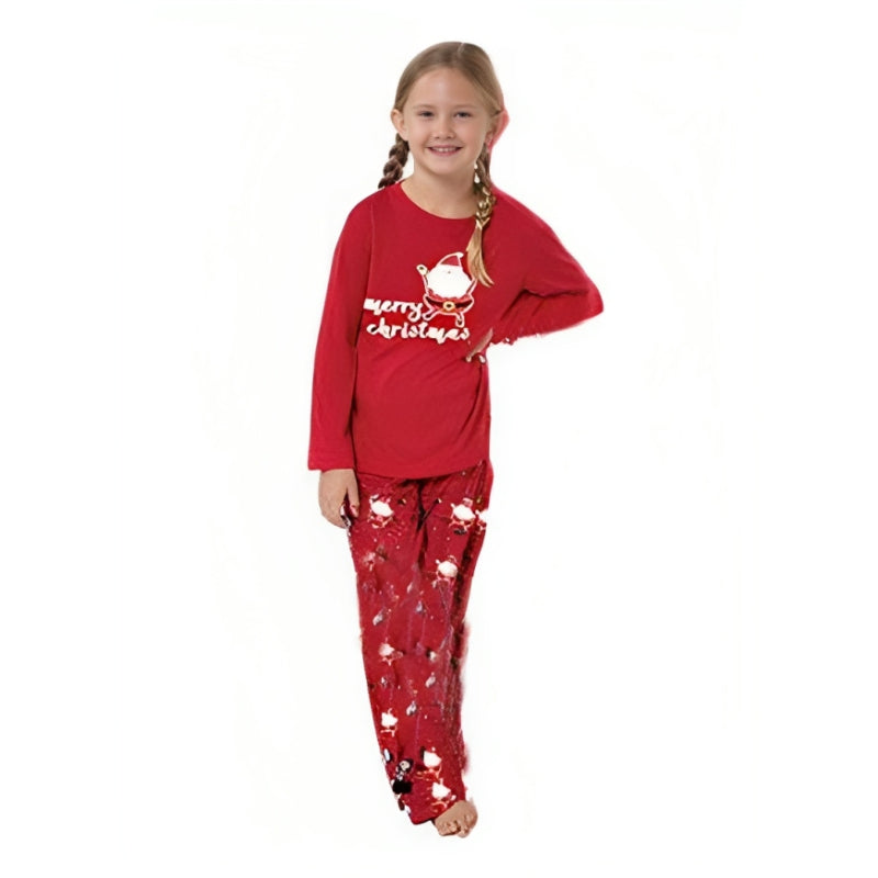 Holiday printed family sleepwear detail