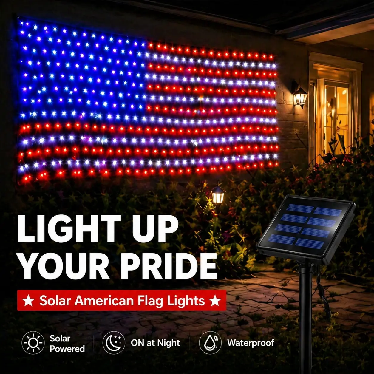 American Flag Net Lights