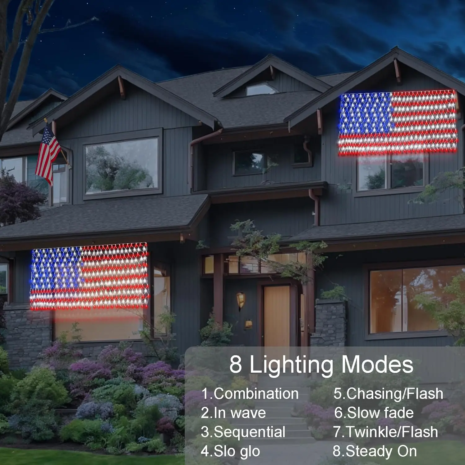 Flag glowing on a wall