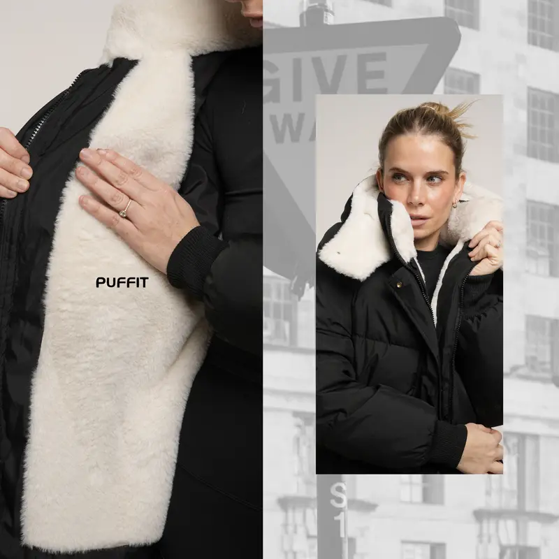 Puffer coat side styling