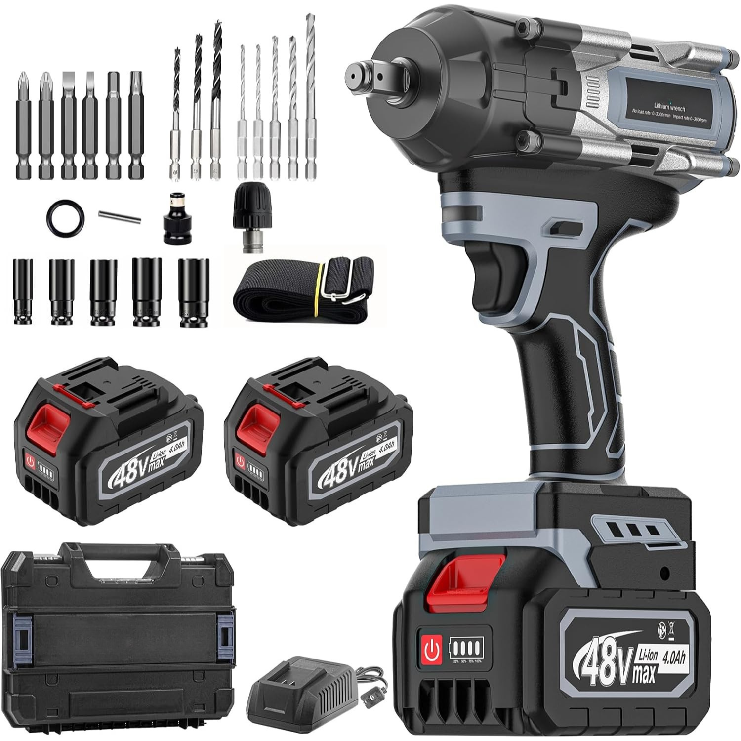 Madebut Cordless Impact Wrench, 3-Speed Electric Power Wrenches