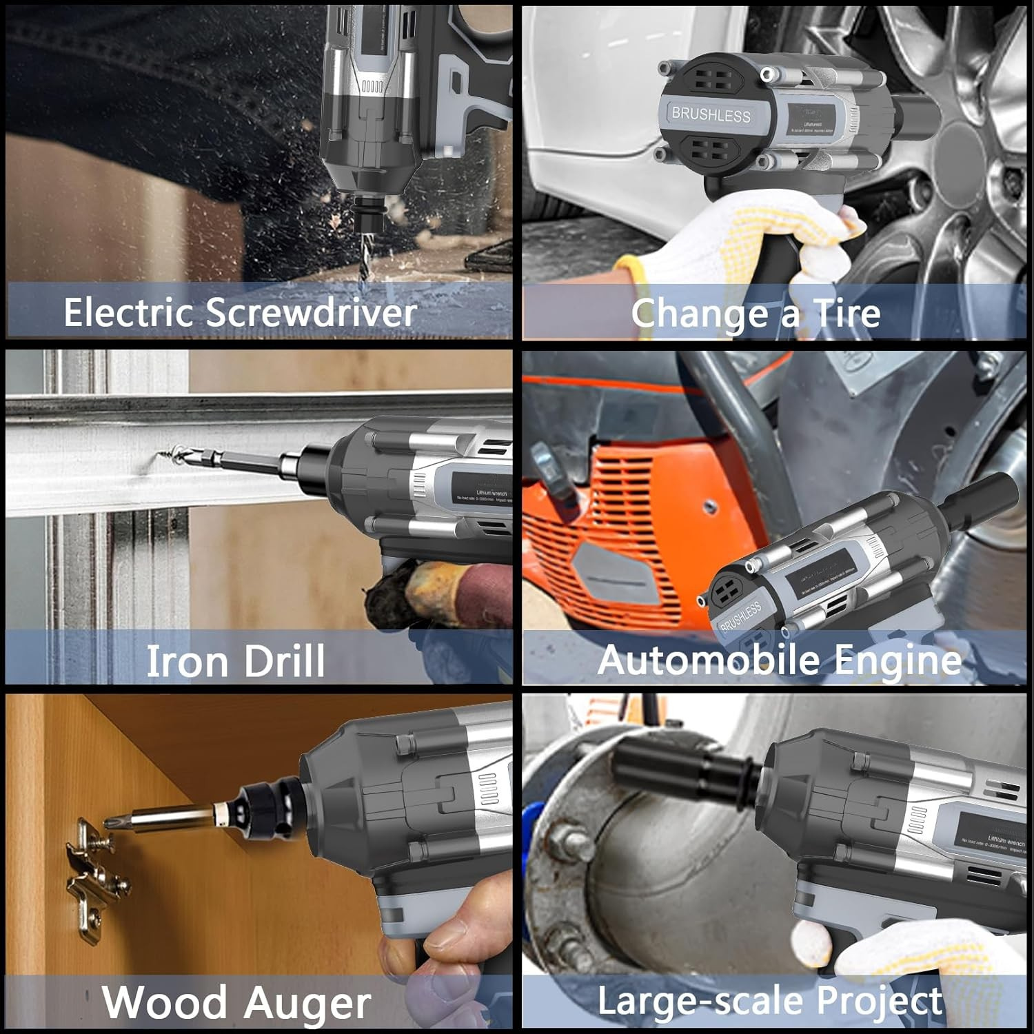 Madebut Cordless Impact Wrench, 3-Speed Electric Power Wrenches thumbnail 2