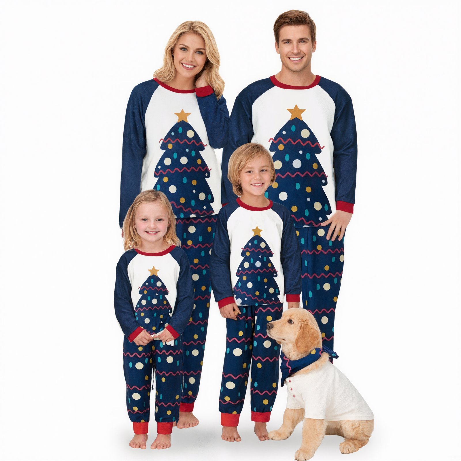 Family in the Polka Dot Christmas design