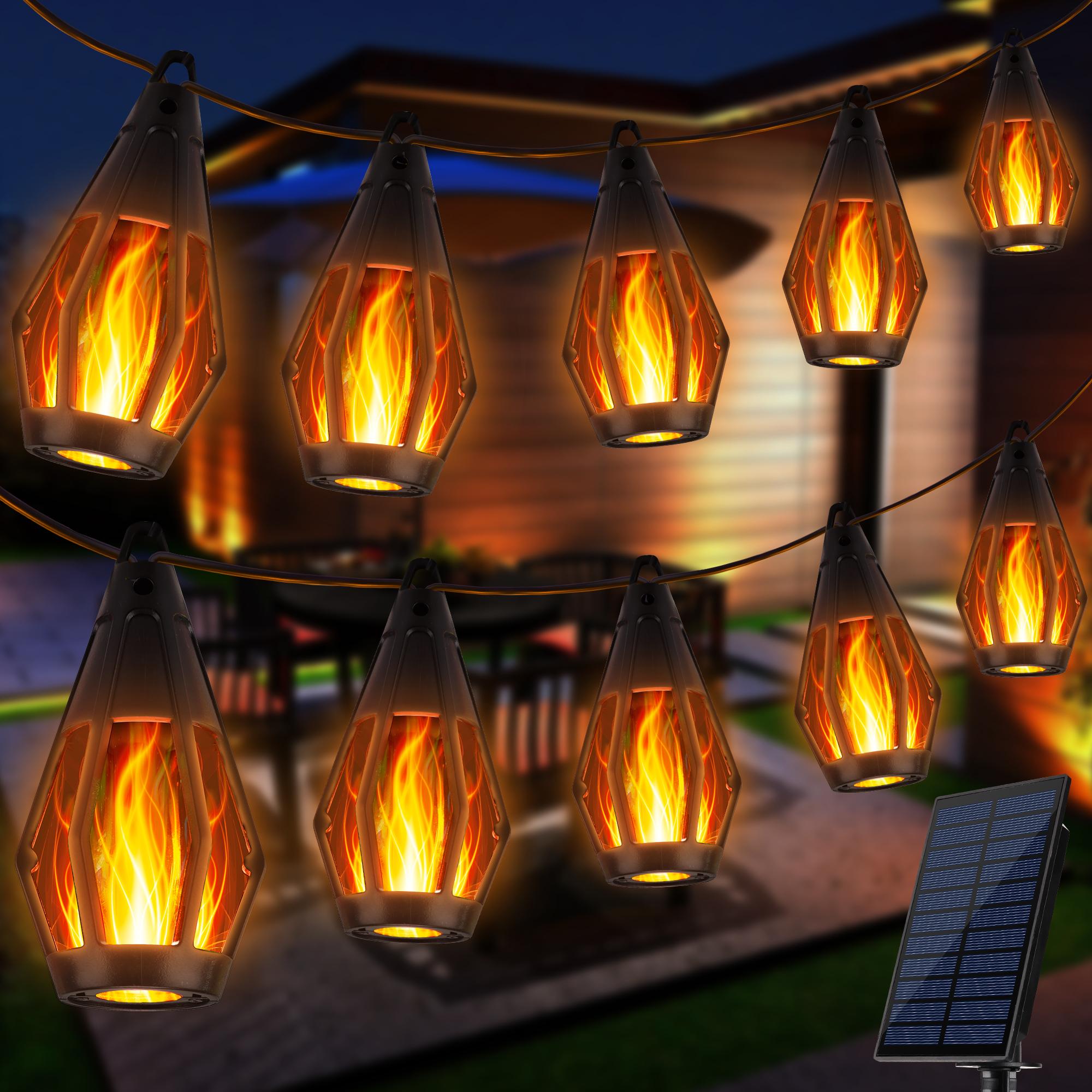Solar flame string lights thumbnail 1