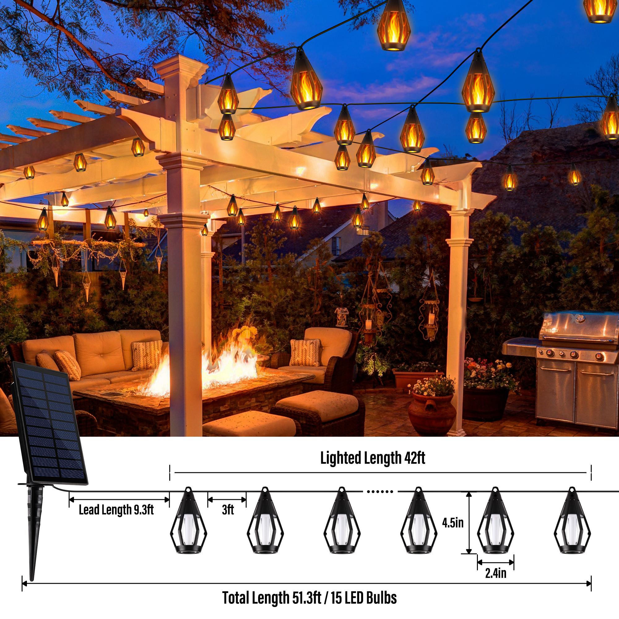 Solar flame string lights thumbnail 4