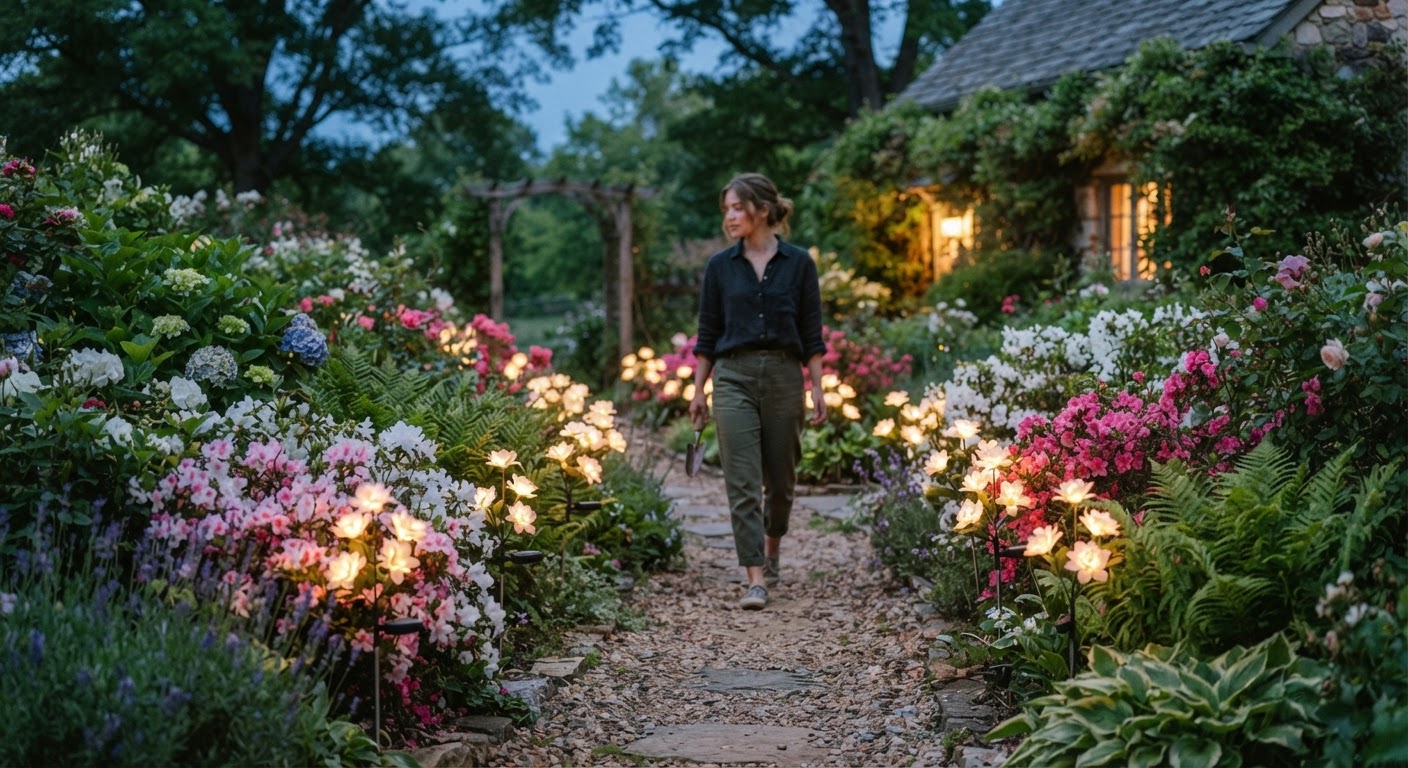 1. Frame Floral Borders with Glowing Solar Flowers