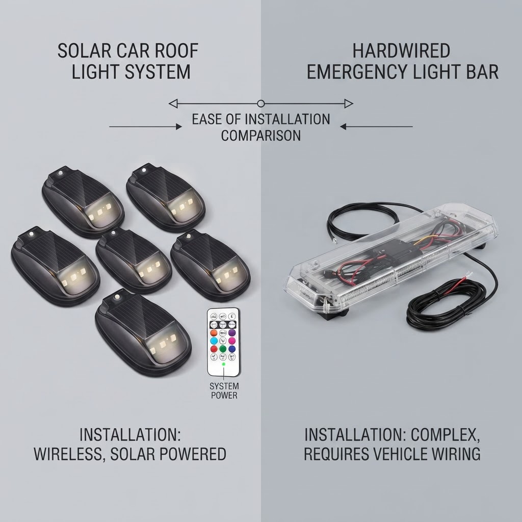 Solar Roof Lights vs. Hardwired Emergency Light Bars