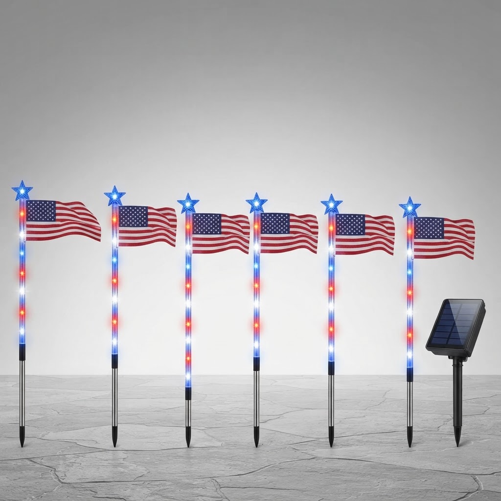 5 Essential Features of American Flag Solar Lawn Lights