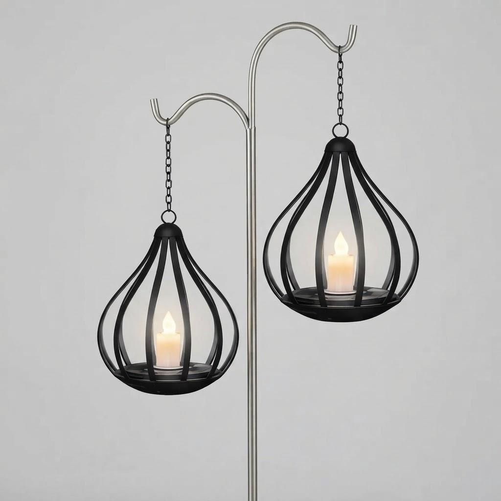 1. Suspended Teardrop Solar Lanterns