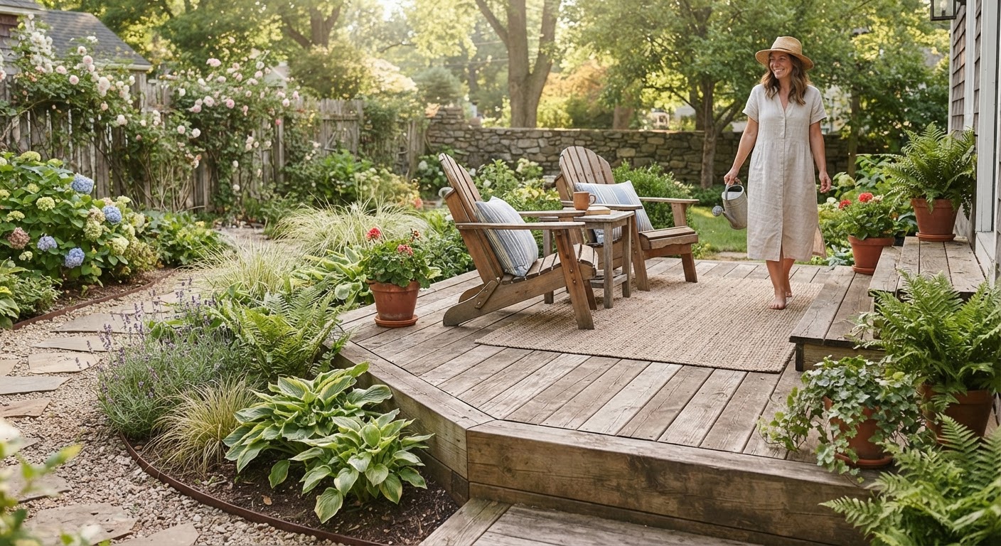 2. Line Wooden Patio and Deck Borders