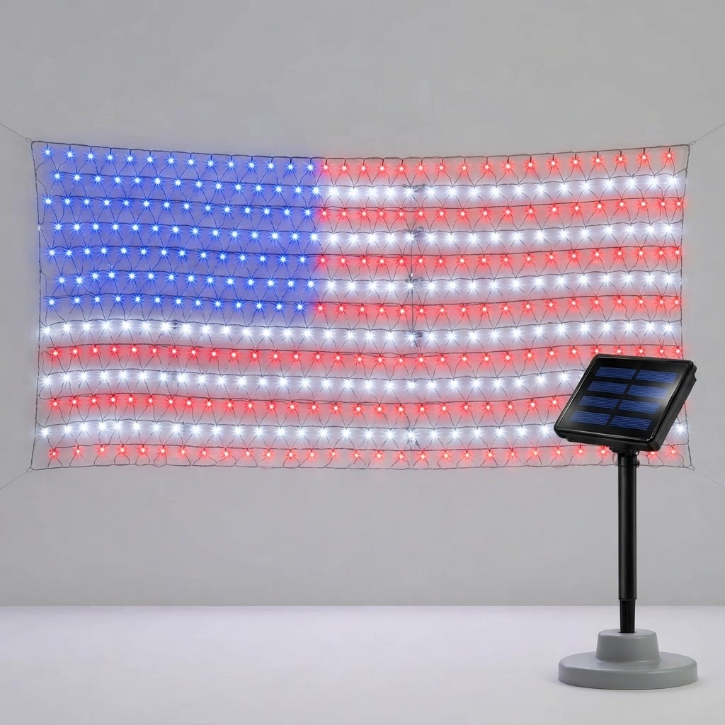 Solar-Powered Patriotic Yard Lights