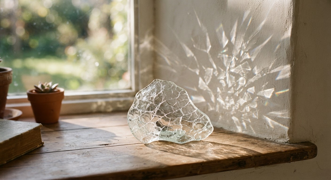 How Cracked Glass Alters Light Projection