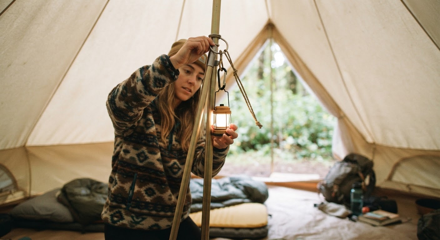 How to Safely Hang a Light Inside Your Tent