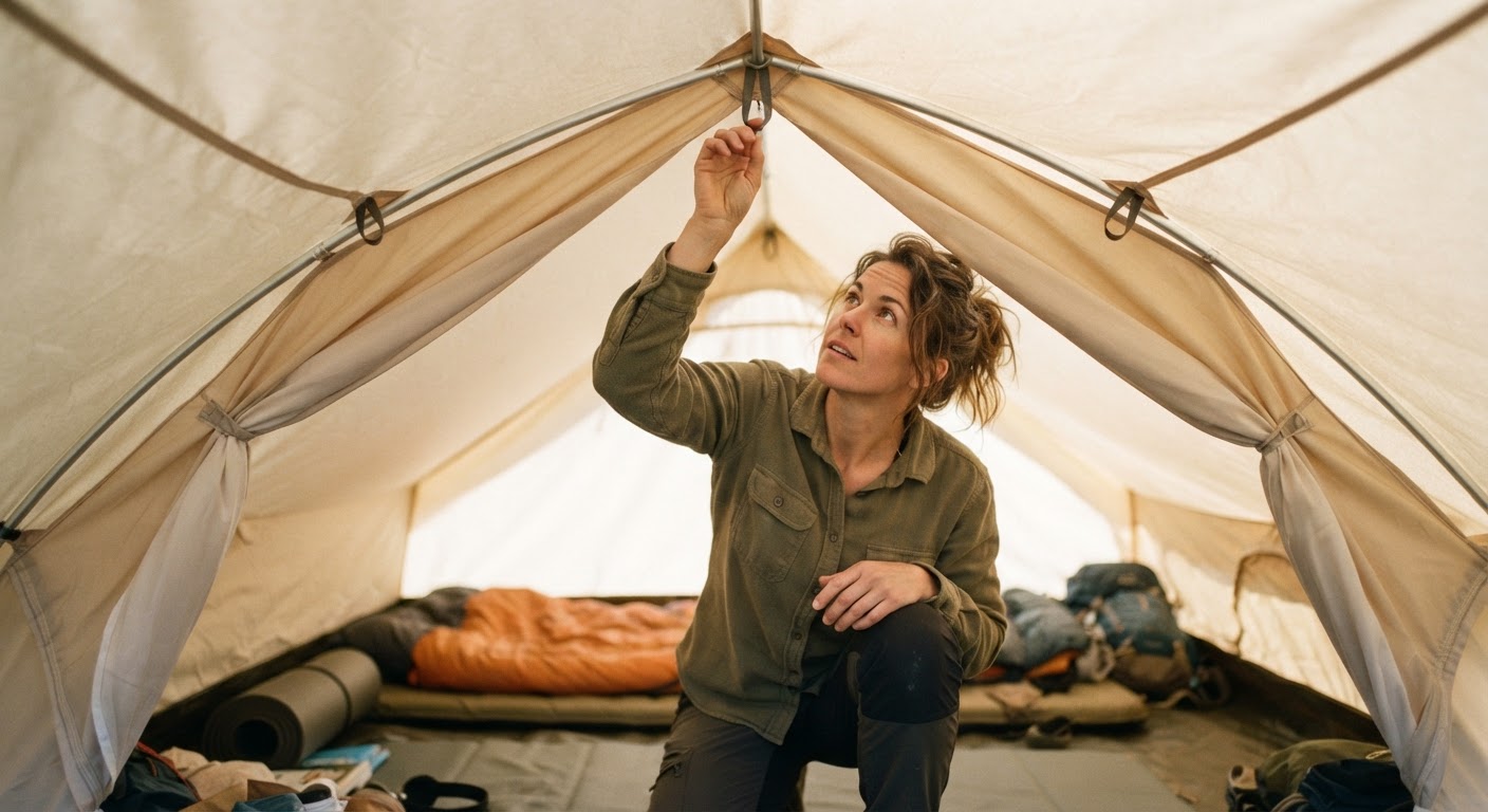Step 1: Inspect Your Tent Ceiling Loops