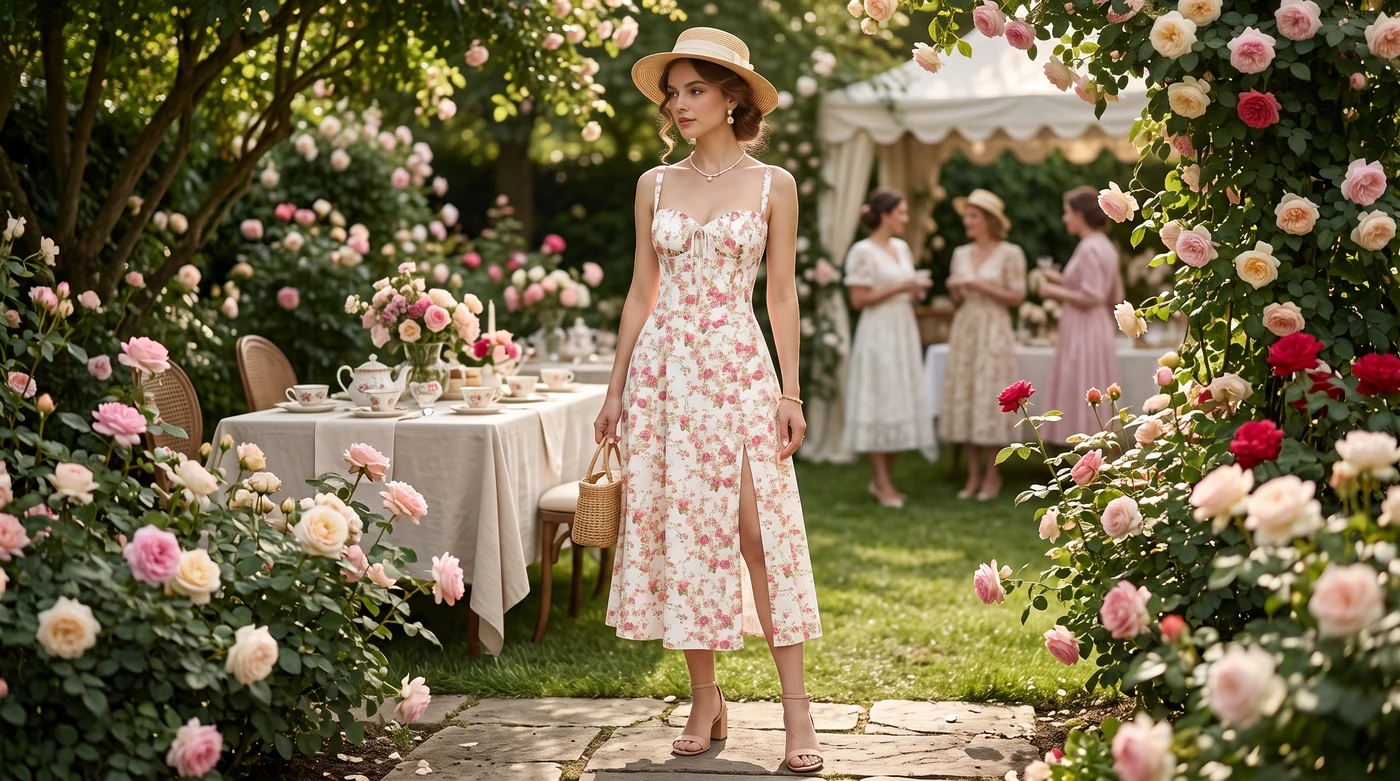 How to Style a Floral Bustier Shaper Dress for Garden Parties