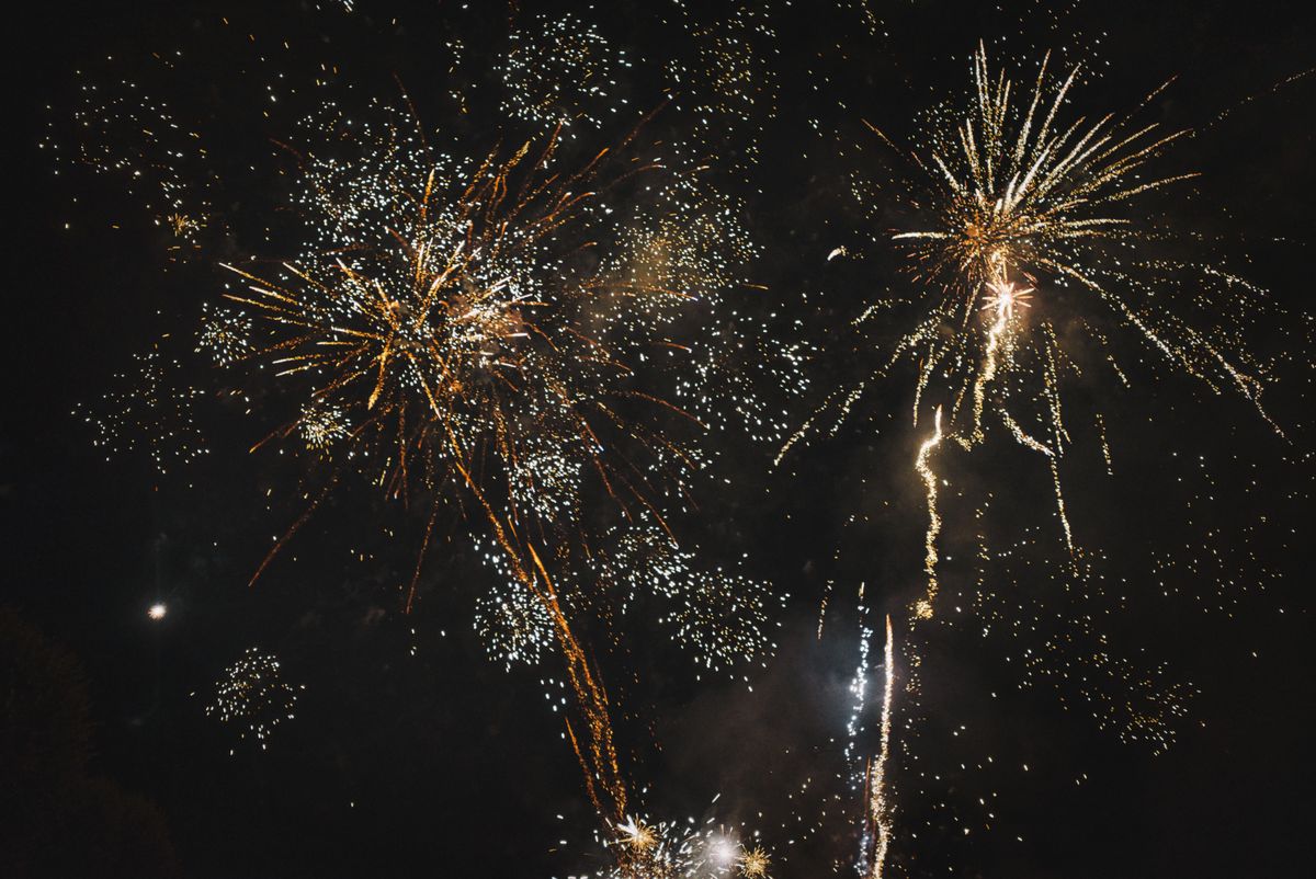 A captivating fireworks display lighting up the night sky, perfect for festive celebrations.