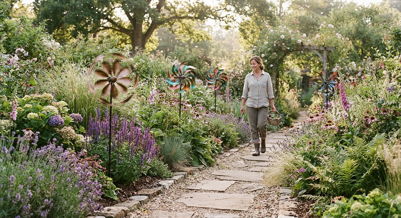 1. Frame Your Garden Paths with Kinetic Motion