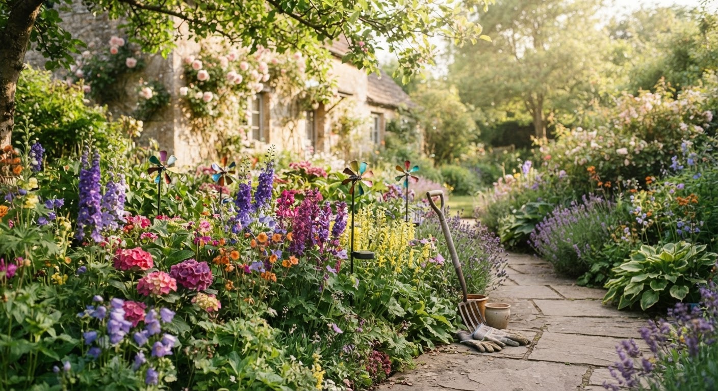 2. Highlight Flower Beds with Multicolored Accents