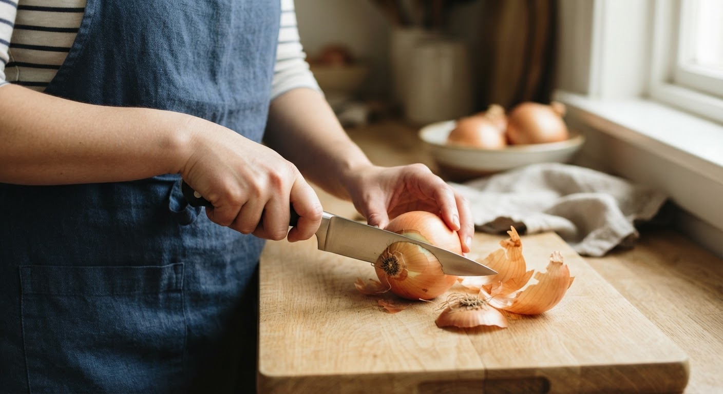 Step 1: Trim and Peel the Onion