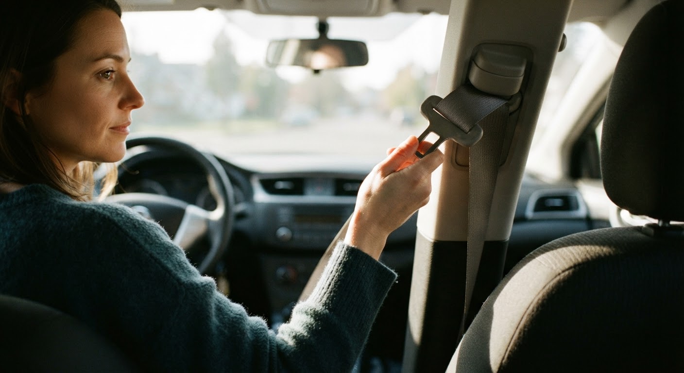 Step 1: Access the Vehicle Seat Belt Tongue
