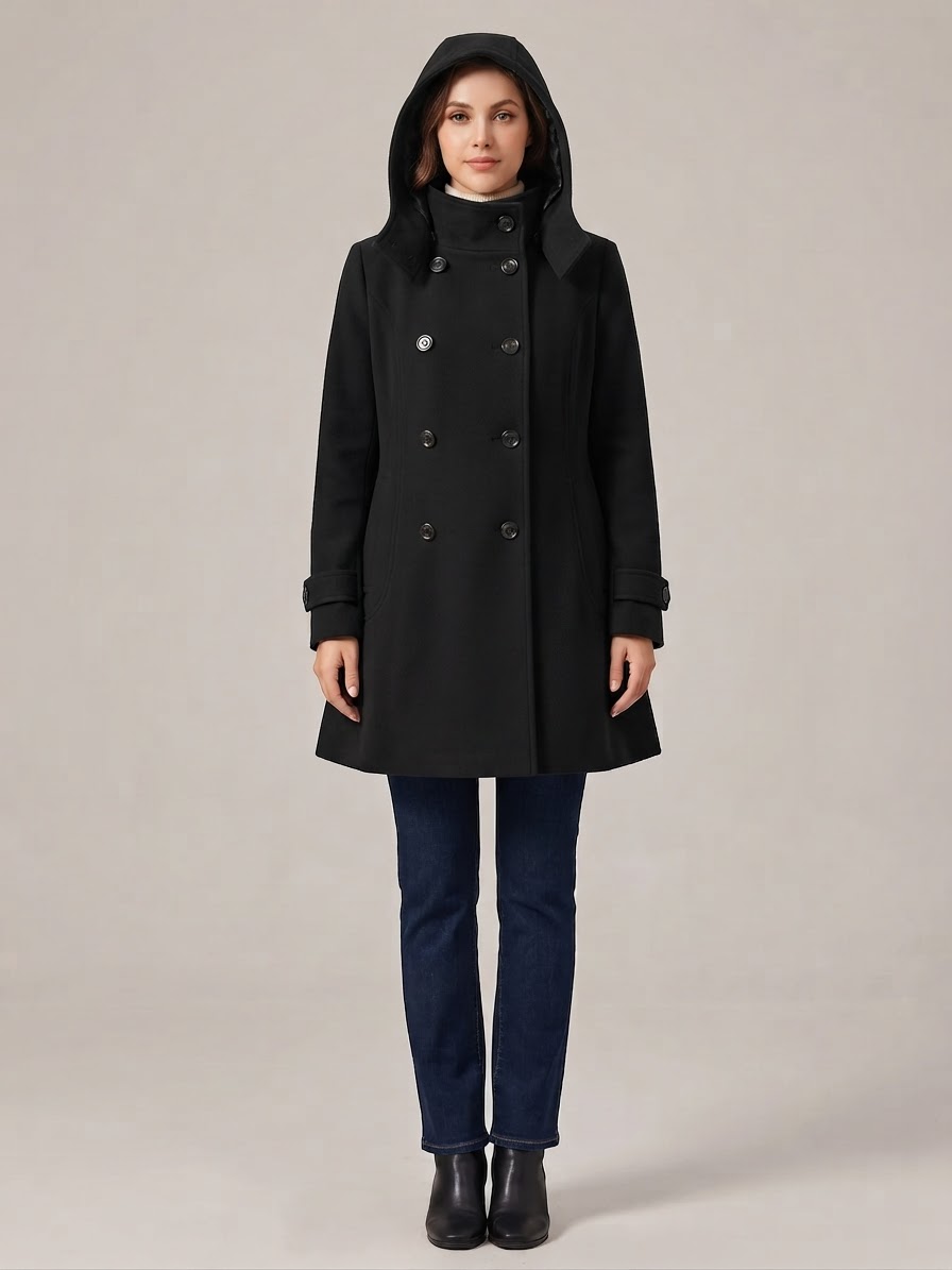 How to Layer a Hooded Wool Pea Coat for Cold Weather