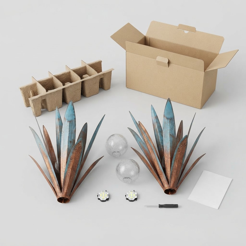 Step 1: Unpack and Inspect Your Solar Agave Set