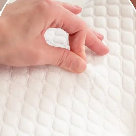Close-up of the quilted, breathable cover fabric
