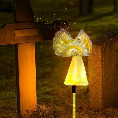 Angel solar lights for cemetery and garden