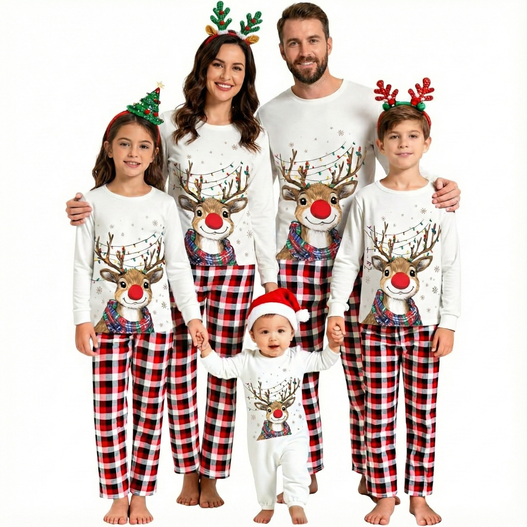 Seasonal Christmas Print Matching Family Pajama Set for Adults, Kids and Infants