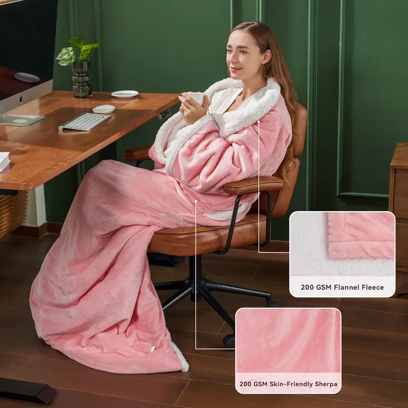 Wearable blanket shown full length