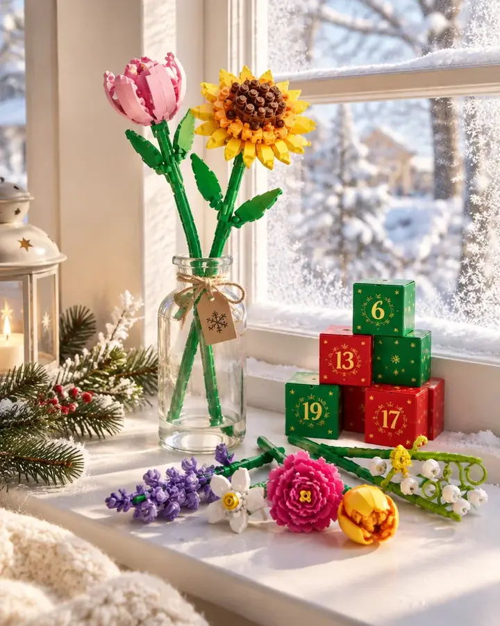 Flower Bouquet Advent Calendar | 24 Brick Flowers, One a Day